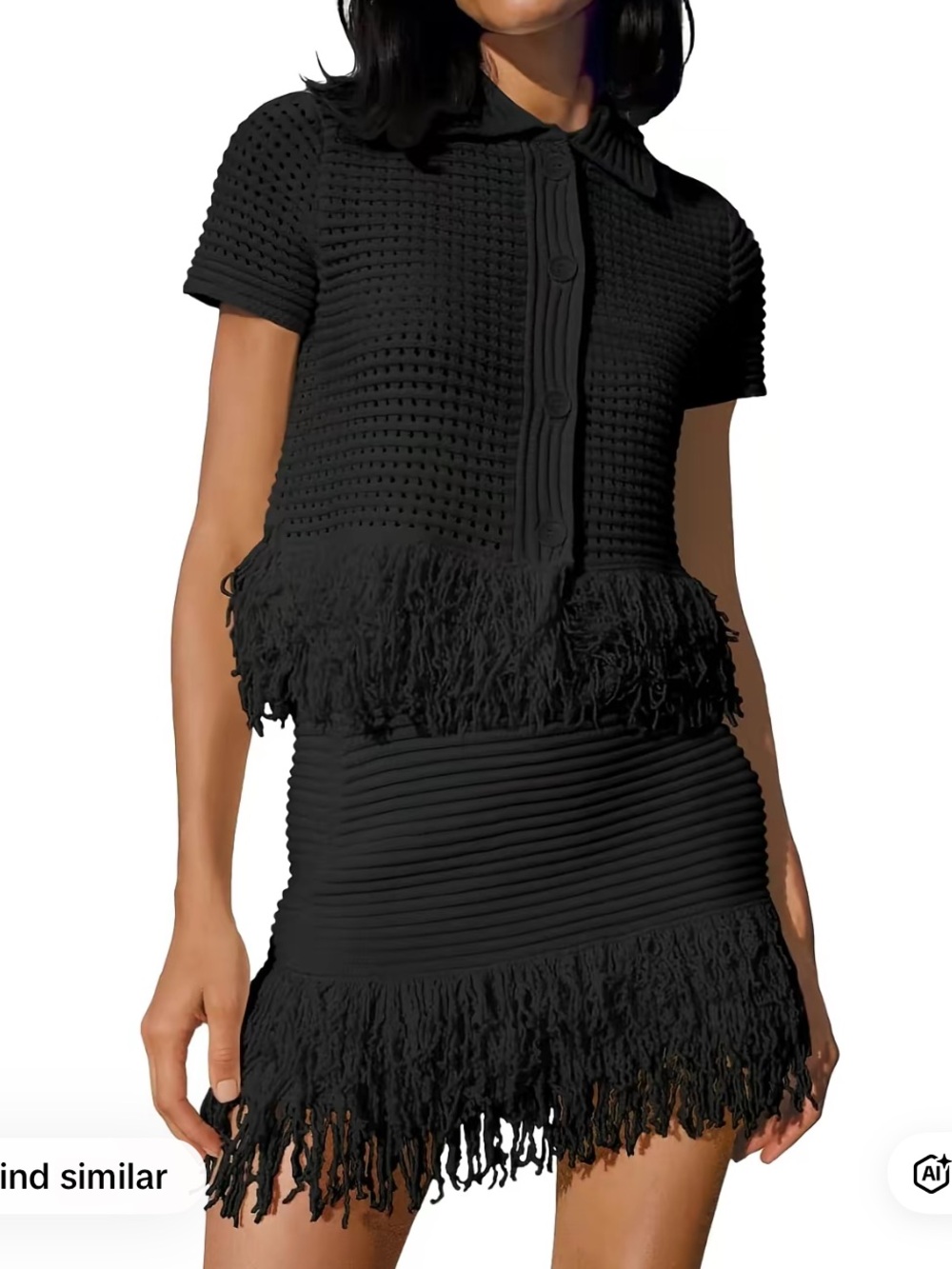 NWT Fisoew two piece crochet skirt and top